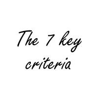 The 6 key criterias